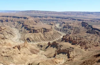 FC The largest Fish River Canyon in Africa located in the south of Namibia is the second most visited attraction site in Namibia.